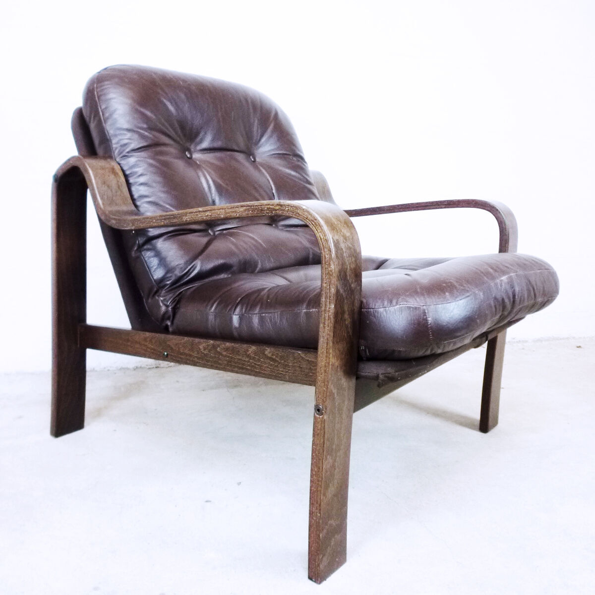 Armchair brown leather, 1970