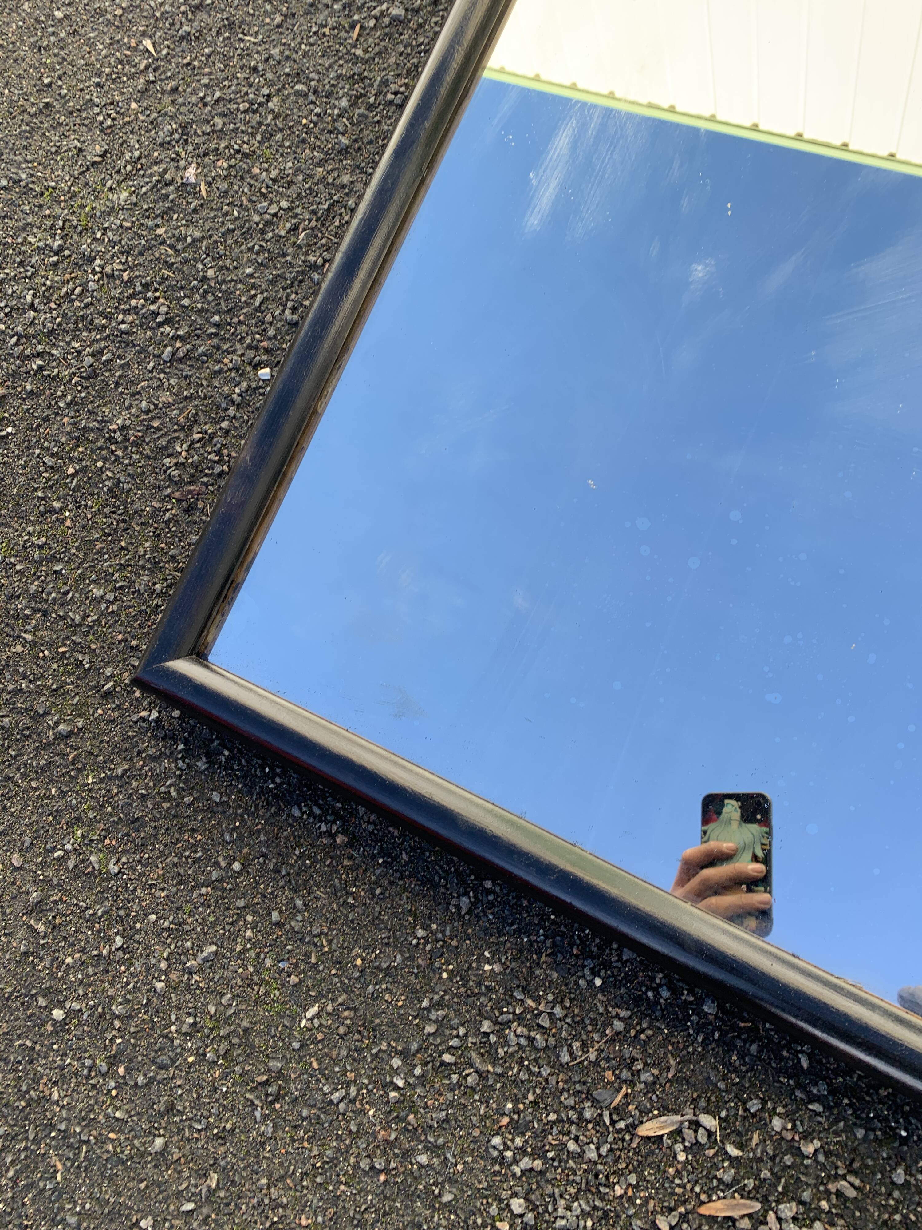 Large black wood mirror 116 x 64