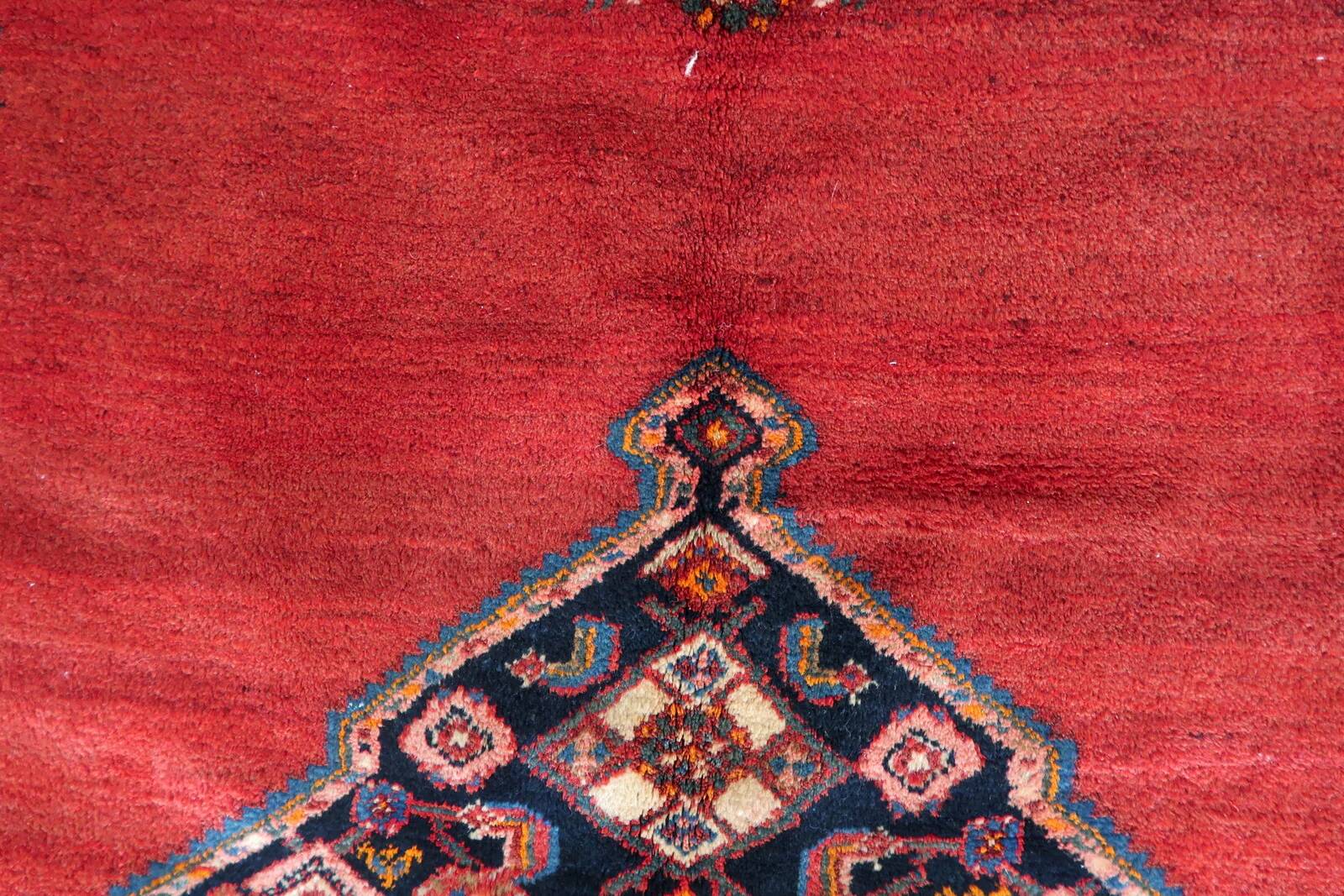 Tapis persan Hamadan vintage fait main, 136 cm x 210 cm, années 1960