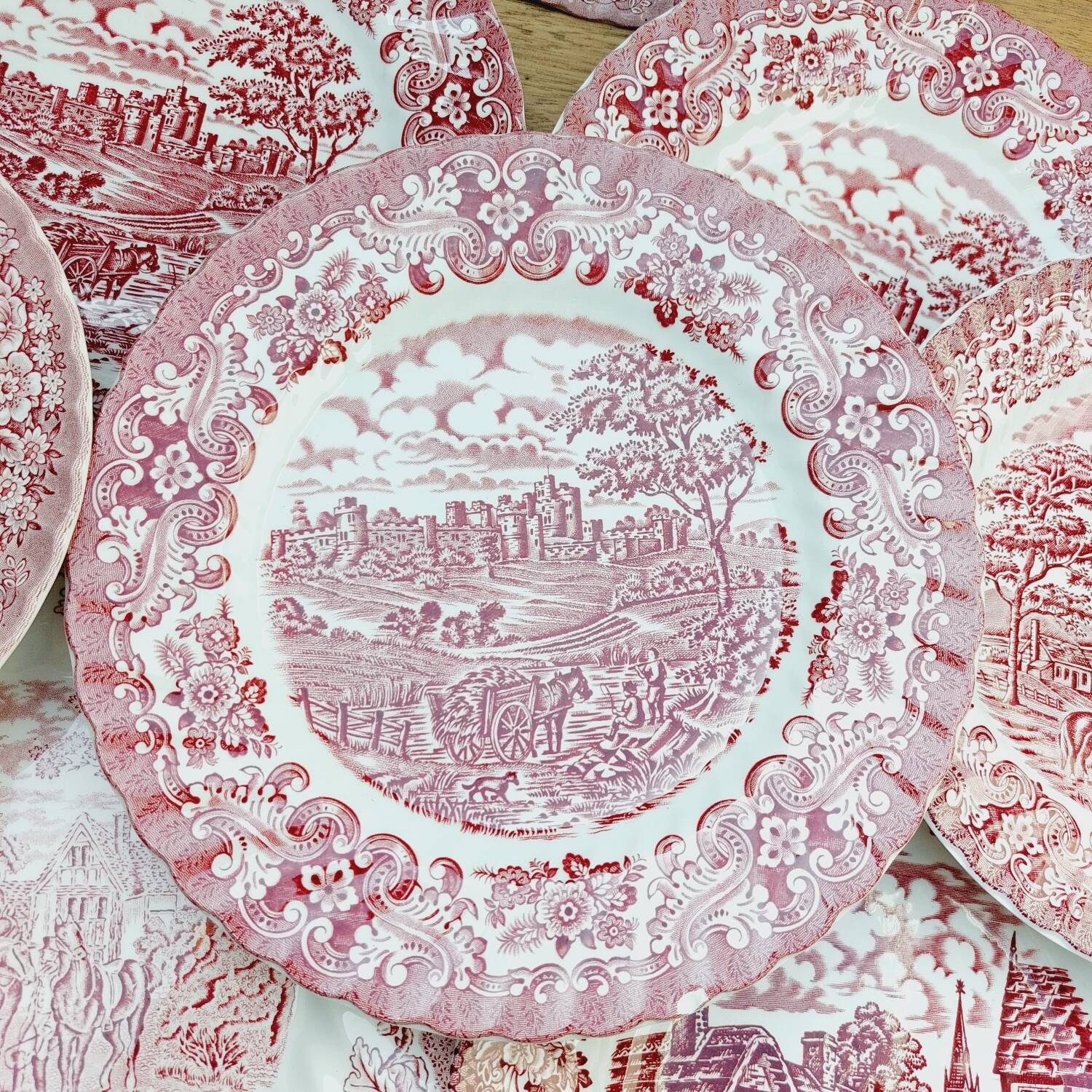 8 English Ironstone decor plates