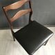 4 vintage teak dining chairs, dark green