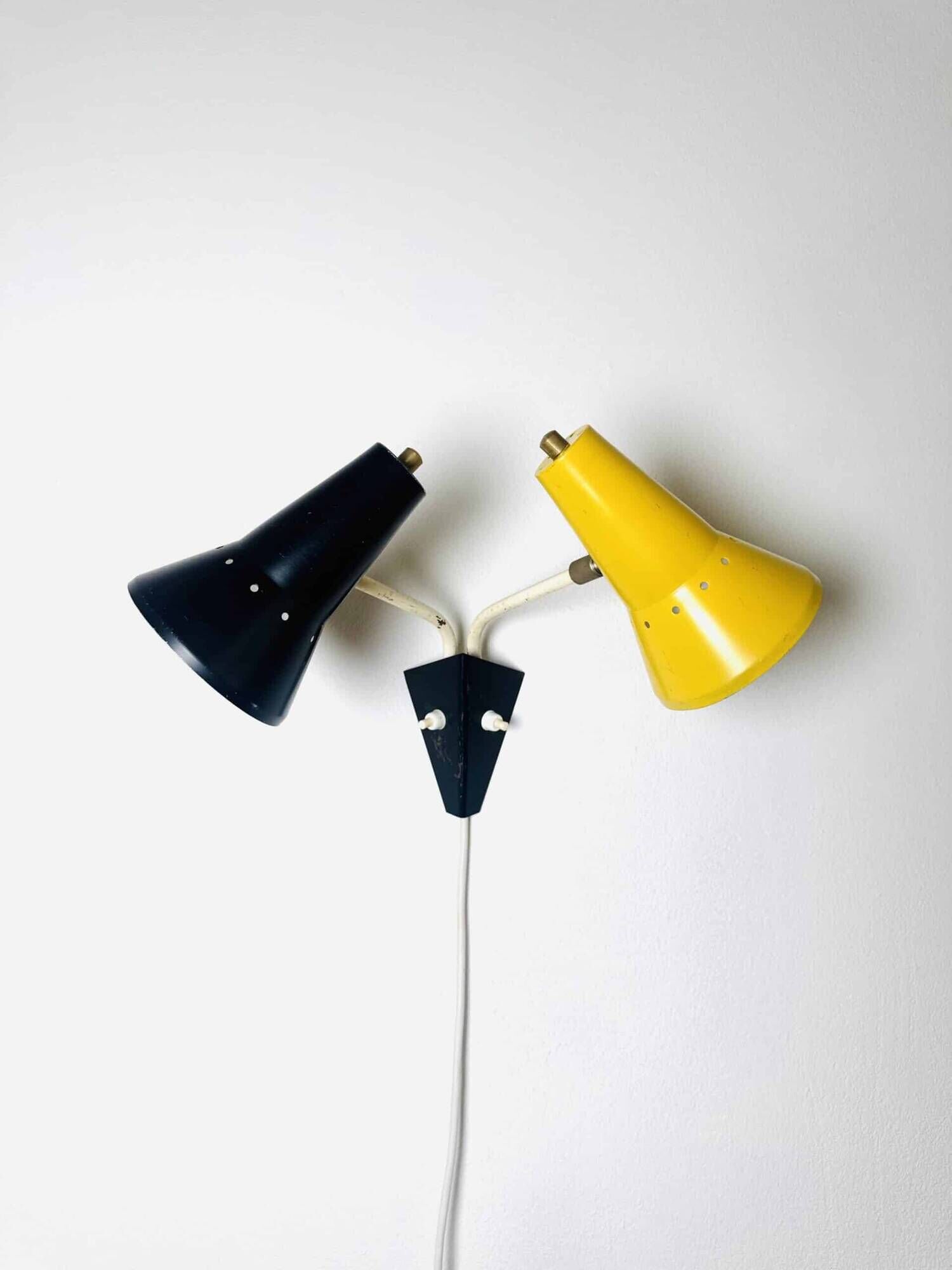 Double Cone Wall Lamp By J.J.M. Hoogervorst For Anvia Nederland, The Netherlands Early 1950S
