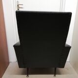 Lot de 2 fauteuils noirs rouges vintage retro années 50 60