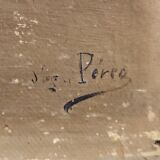 Peinture à l’huile ancienne française, signée Pérez