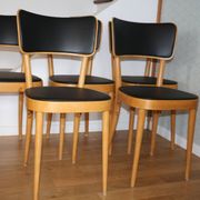 5 chaises baumann dos large skaï noir
