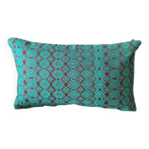 Burgundy and turquoise Kachin cushion cover (RIDA)