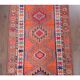 Vintage Turkish Oushak handmade wool cotton orange runner rug 83x336
