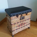 Fishing storage chest wicker fisherman's stool