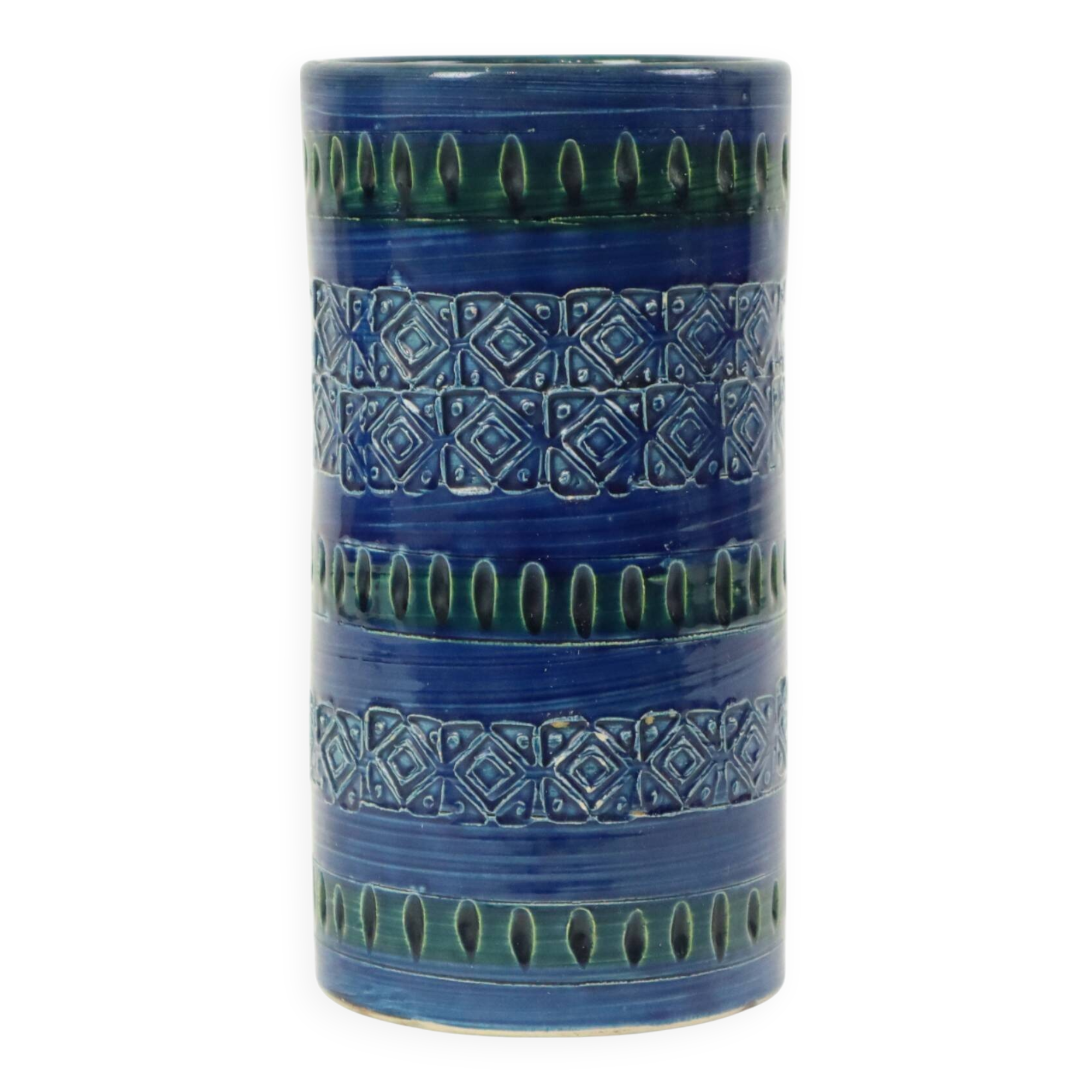 Vintage Italian Vase Ceramiche Minerva Blue Ceramic