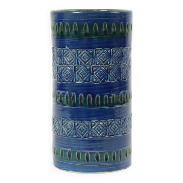 Vintage Italian Vase Ceramiche Minerva Blue Ceramic