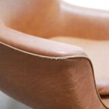 Vintage swivel desk chair in imitation leather