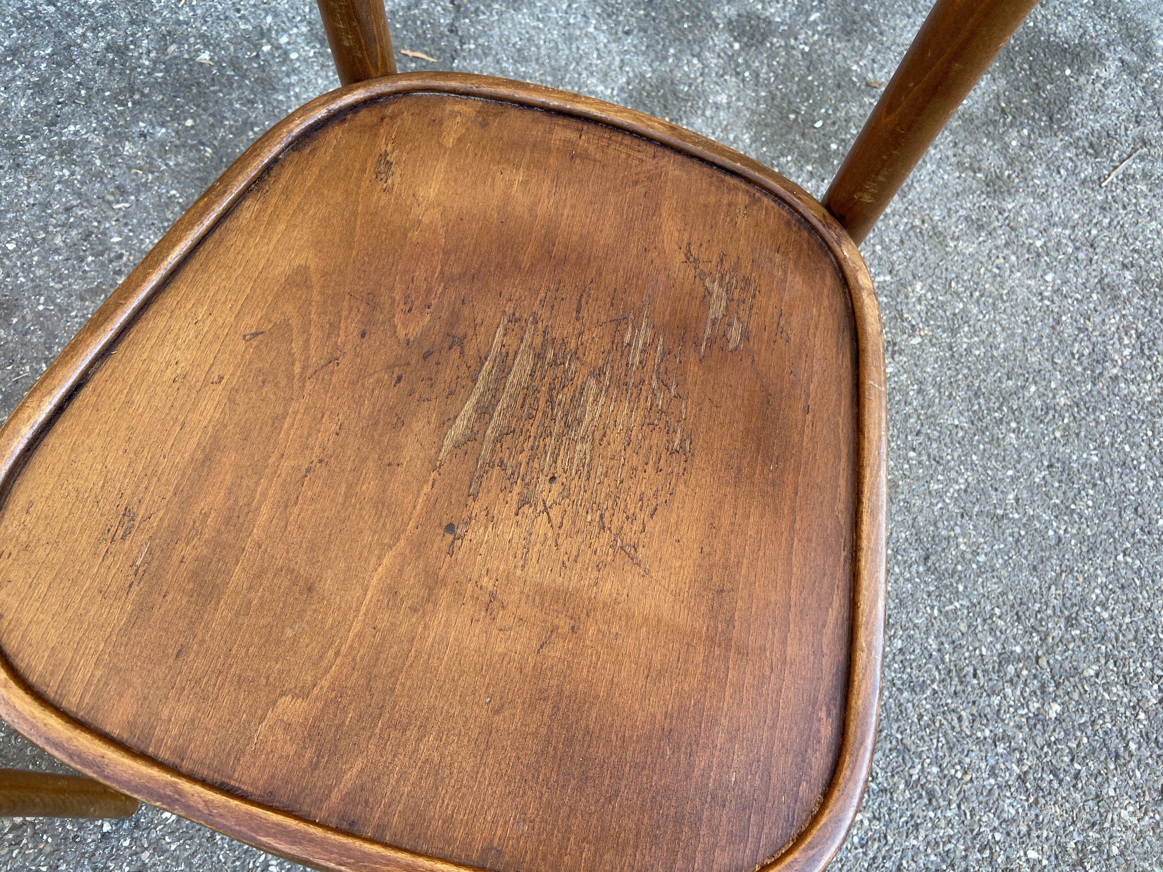 Paire de chaises bistrot bois courbé vintage
