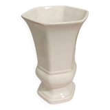 Hexagonal earthenware vase from Moustiers signed