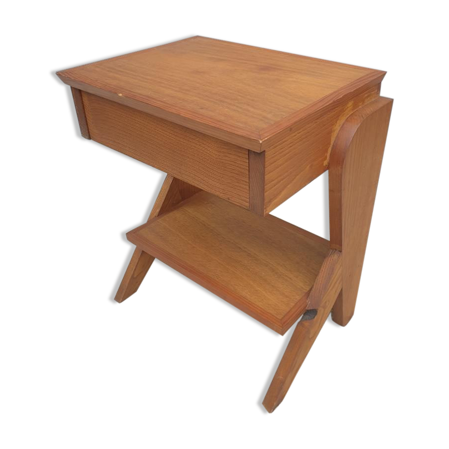 Vintage retro bedside table compass foot