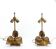 Pair of floral lamps in hammered brass, French brutalist work.