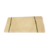 Drap ancien en lin et métis fleur bleue