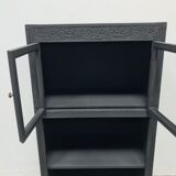 Matte 1930s black glass cabinet