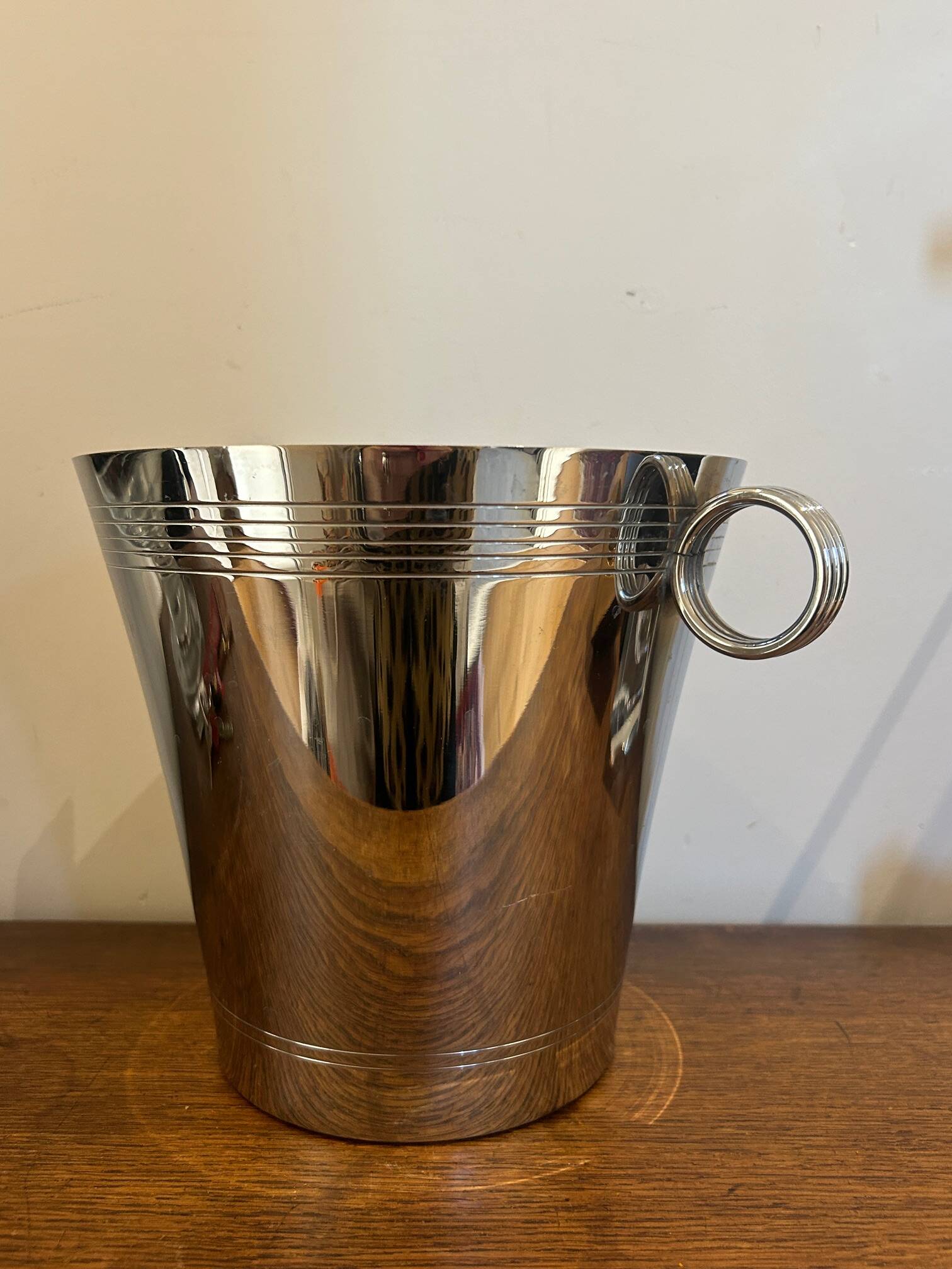chrome metal champagne bucket 1950