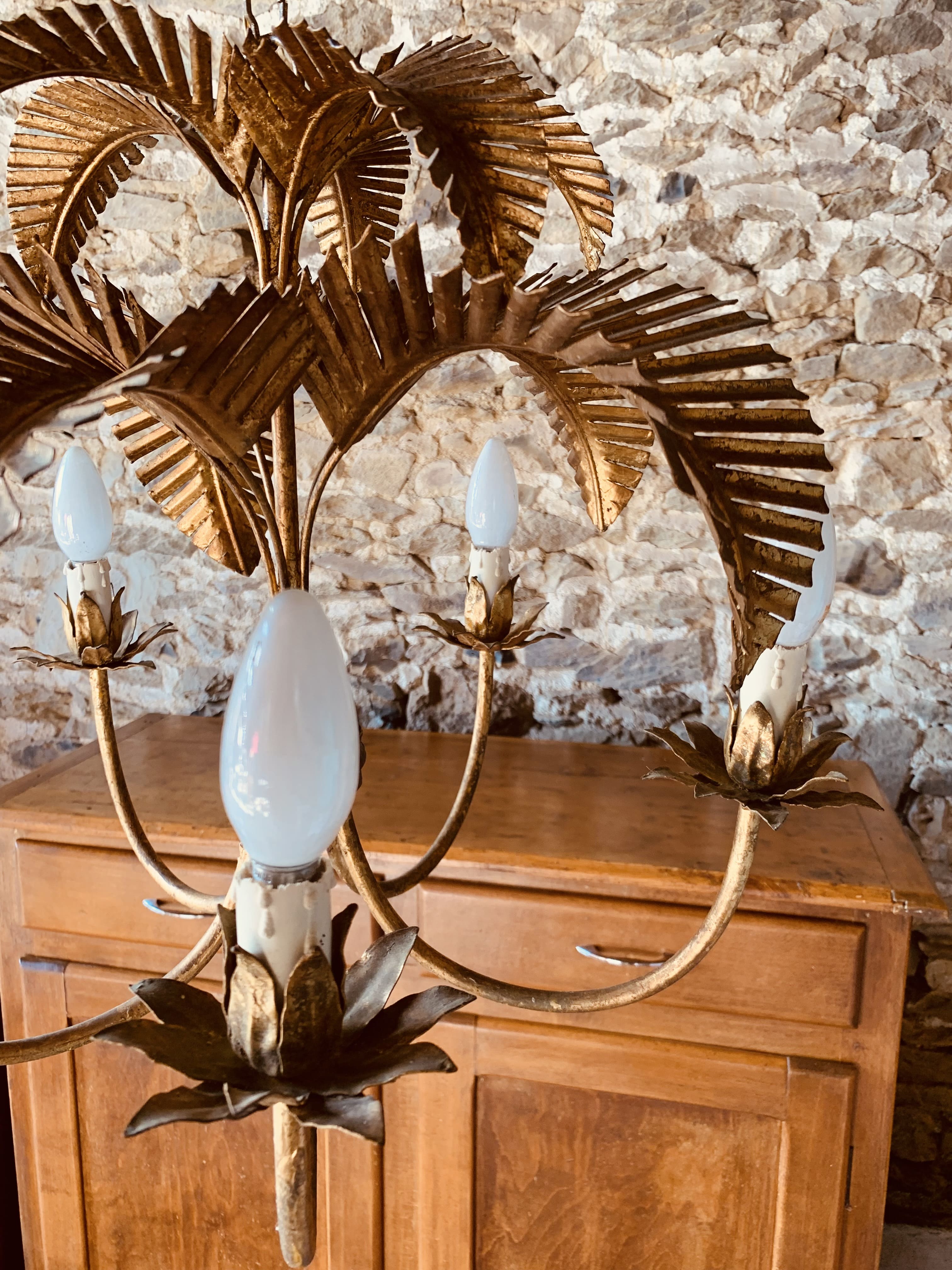 Palm type chandelier by Hans Kogl