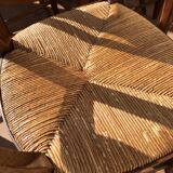 Chairs straw and wood cherry style directoire