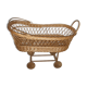 Vintage wicker cradle with wheels