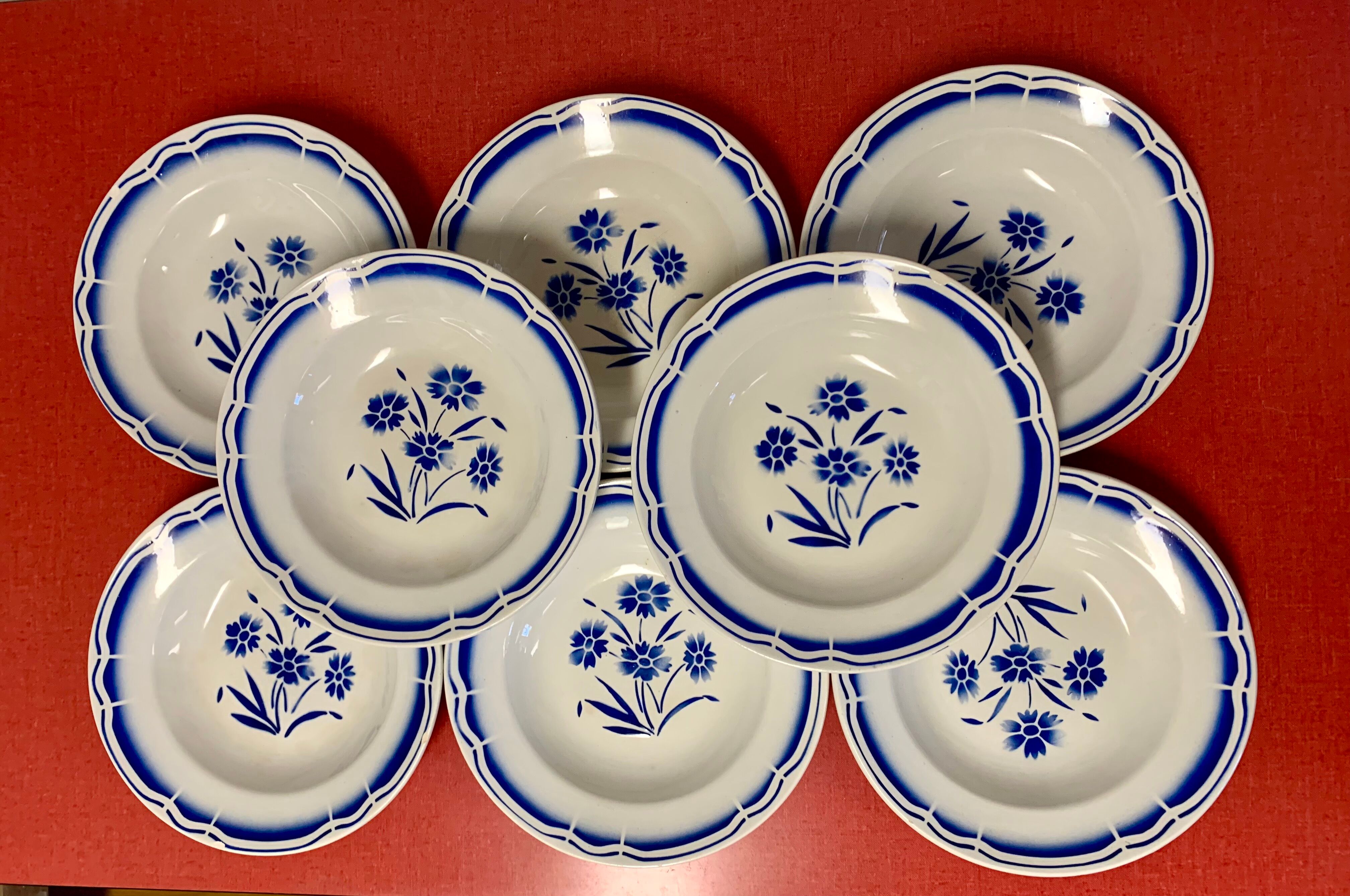 Lot de 8 assiettes creuses badonviller