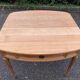 Louis XV extendable round dining table renovated in raw solid wood