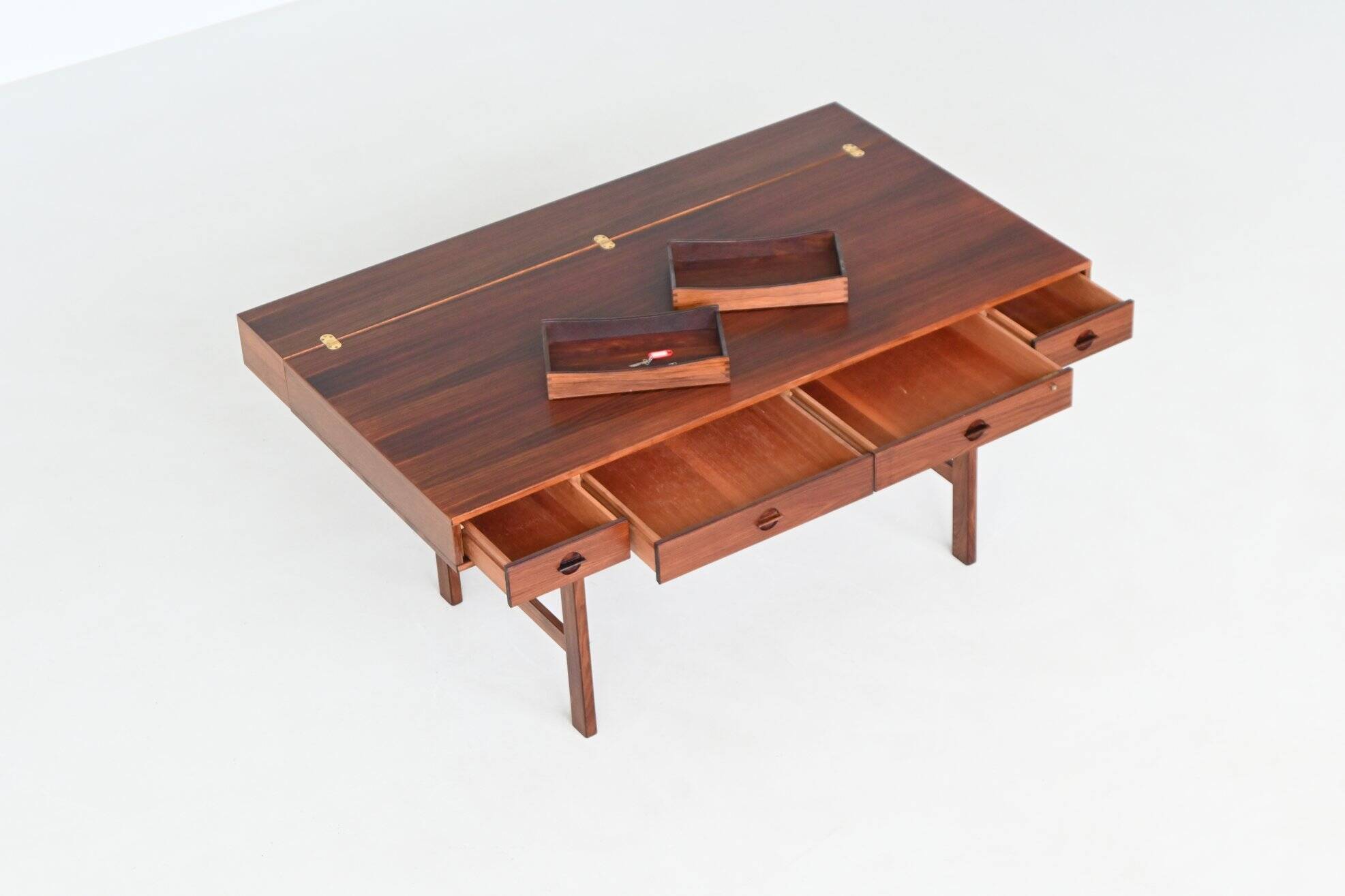 Bureau Peter Lovig Flip-Top Partners en palissandre, Lovig, Danemark, 1960