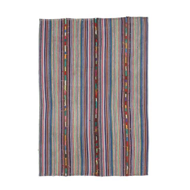 Vintage Turkish Oushak Handmade Wool Cotton Pink Kilim Area Rug 173x243