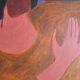 Large minimalist figurative painting couple "near you"