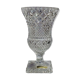 Vase in crystal medici on foot square with label Bohemia