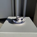 Dutch white and blue candlestick with windmill pattern H5 D10