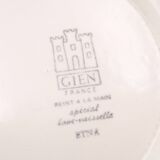 Six soup plates in Gien earthenware, Etna model, 1970s