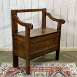 19th century fir fireplace bench