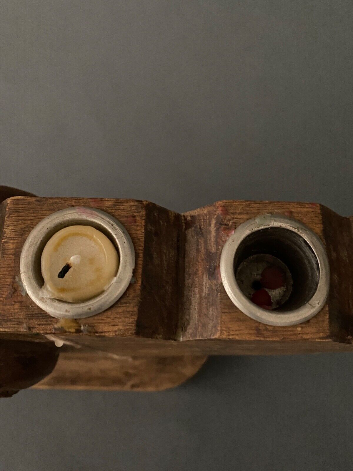 Candlestick with seven burners carved wood Spirit Chalet XXe
