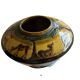 Chomel. 1931. Art Deco vase “Garden of Eden”. Glazed terracotta, 16 cm high