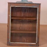 Old art deco wall display case in burmese teak