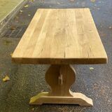 Table à manger de monastère rénovée en chêne massif du 19ème 200cm