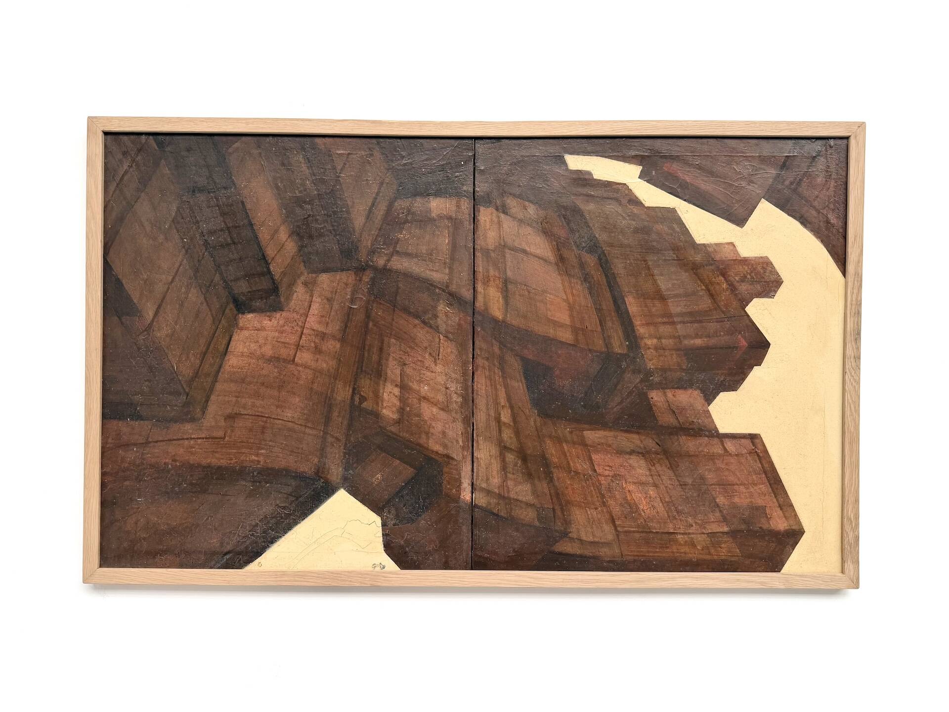 Abstract diptych "deconstructed architecture", France 1970