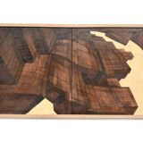 Abstract diptych "deconstructed architecture", France 1970