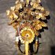S.Salvadori Wandlampe vergoldet ersilbert Blumenmuster