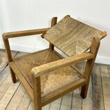 Brutalist armchair in oak 1950s