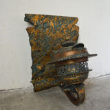 Pair of patinated wrought iron sconces