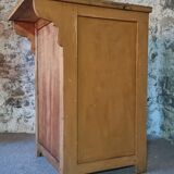 Vintage French Kitchen Work Cabinet - Rustic Painted Pine with Drawer and Cupboard (112 x 70 x 82 cm)