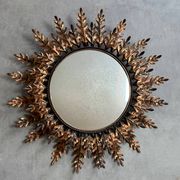 Round Sun Mirror iron from the 1950s Italy