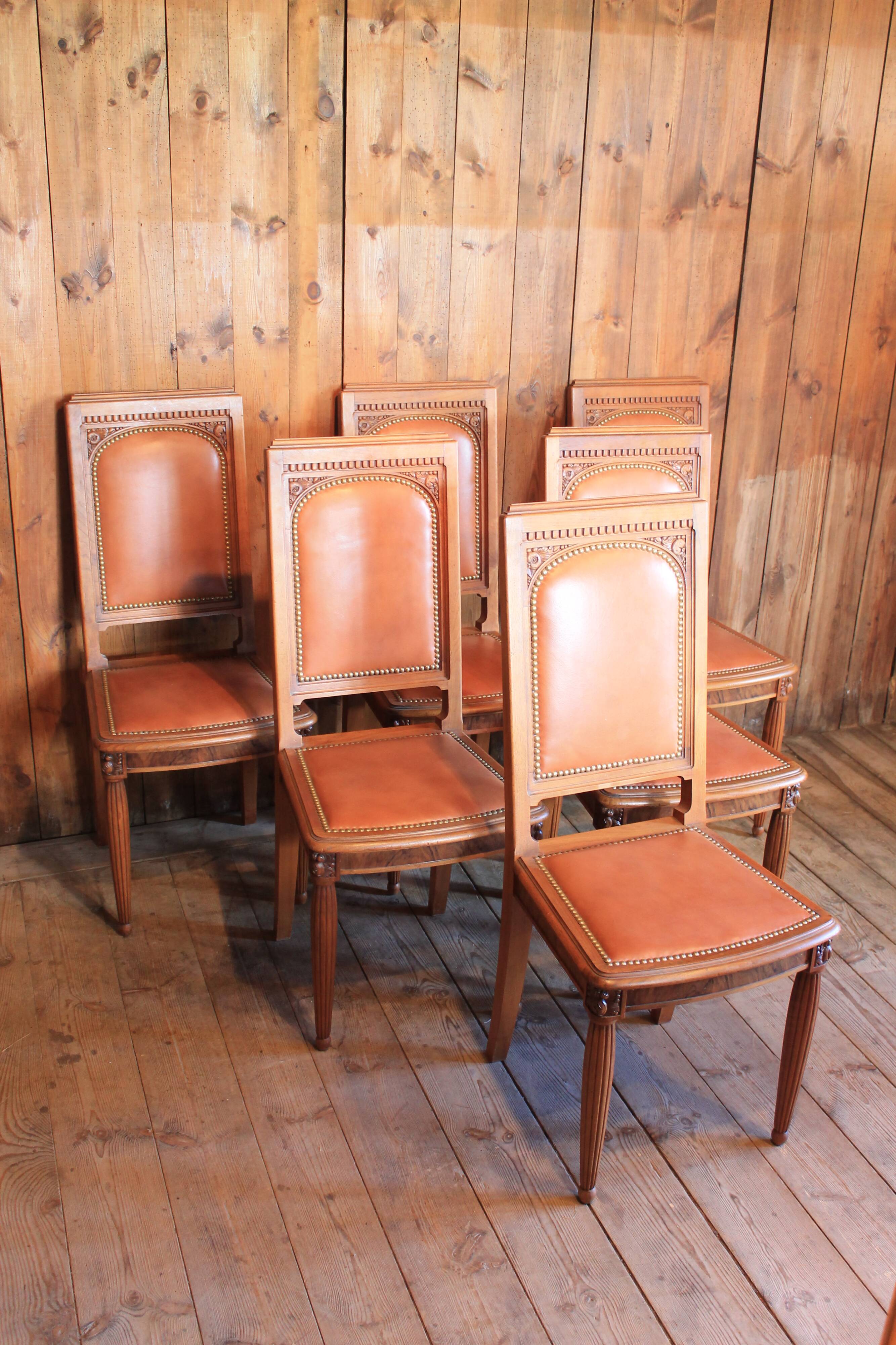 Suite of 6 art-deco chairs