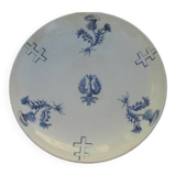 Lorraine cross and thistle compote dish with blue decoration