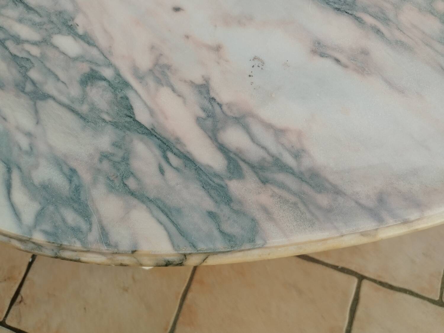 Antique Louis XVI style coffee table with marble top