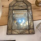 Miroir en métal argenté et laiton