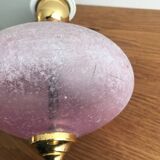 Vintage ceramic lamp brass and pink glass ball